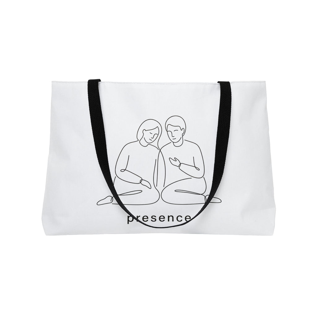 Weekender Tote Bag — Minimal 'Presence' Couple Illustration Travel & Everyday Carryall