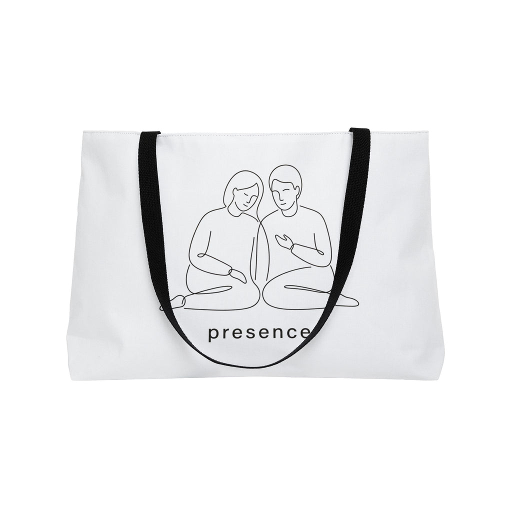 Weekender Tote Bag — Minimal 'Presence' Couple Illustration Travel & Everyday Carryall