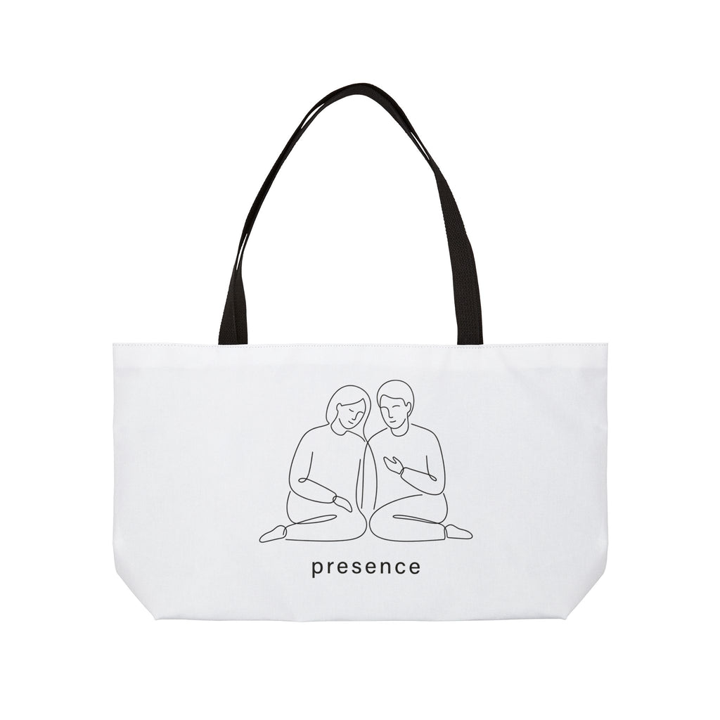 Weekender Tote Bag — Minimal 'Presence' Couple Illustration Travel & Everyday Carryall